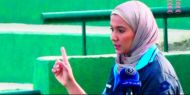 Aseel Shaheen serves a volley; first Arab woman to officiate at Wimbledon 