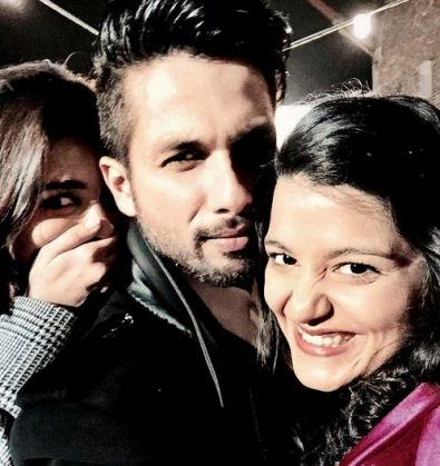 Shahid Kapoor and Sanah Kapoor during the promotions of Shaandaar