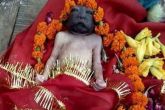 Dead newborn girl with unusually dark face worshipped as Goddess Kali in UP 