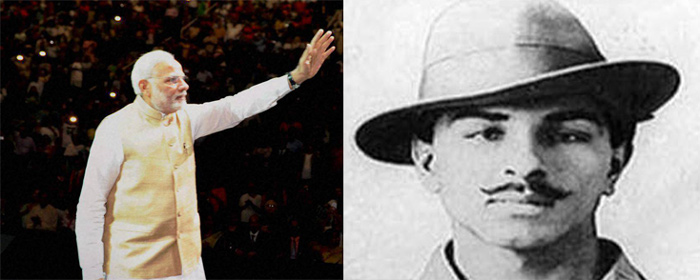PM Narendra Modi bows to Shaheed Bhagat Singh on his Jayanti