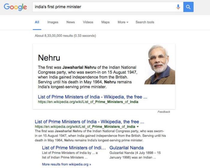 Goodbye Nehru? Narendra Modi's face on 'India's first Prime Minister