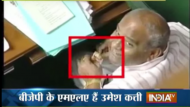 K'nataka BJP MLA caught opening tobacco packet inside Assembly 