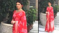 Aishwarya Rai Bachchan wears gorgeous red and gold saree to luncheon with French President 