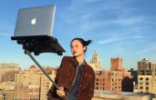 Smartphones, move over. Here'a a selfie stick that can hold a laptop! 