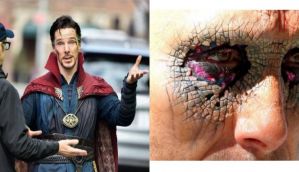 Doctor Strange: leaked photos reveal a caped Benedict Cumberbatch & a glittery-eyed Mikkelsen 