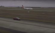 Watch what happens in a race between a Qantas Boeing aircraft and a Tesla Model S 