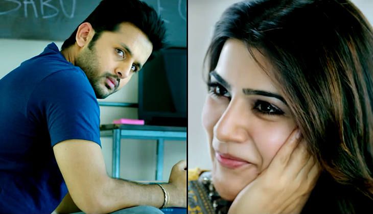 Nithiin and Samantha Ruth Prabhu in a still from A Aa
