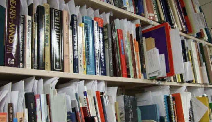 Books on shelves