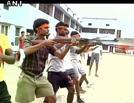 Bajrang Dal giving arms training to its workers