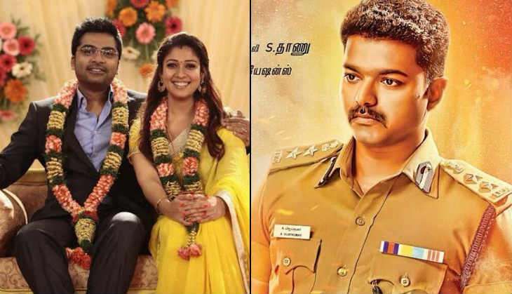 Silambarasan, Nayanthara in Idhu Namma Aalu's poster, Vijay in Theri poster