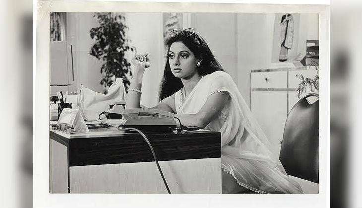 Sridevi on the sets of Yash Chopra's Chandni