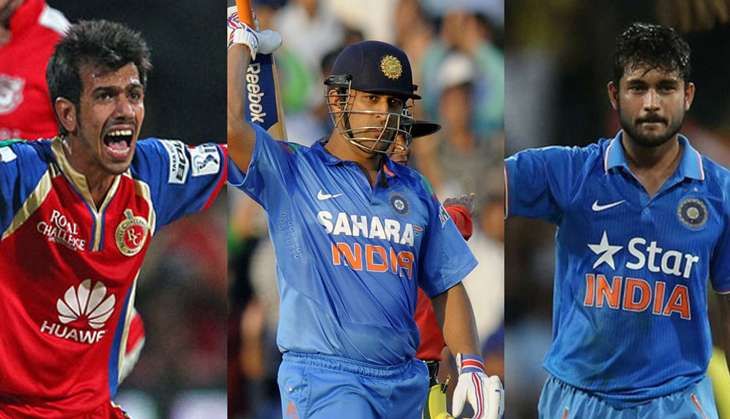 Yuzvendra Chahal, MS Dhoni and Manish Pandey
