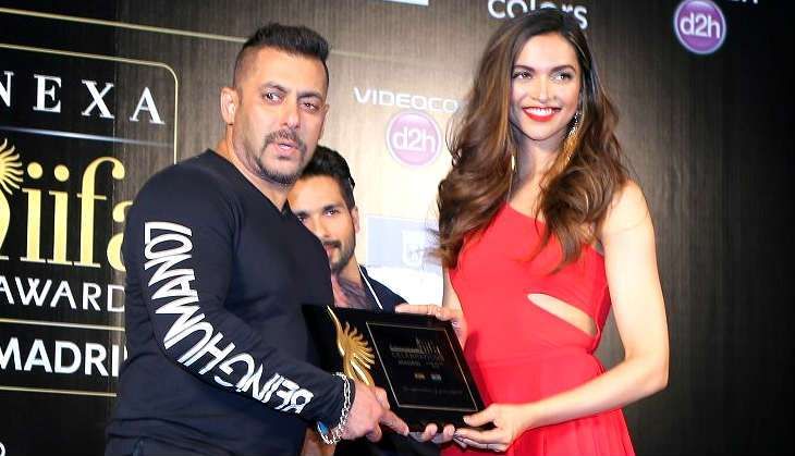Salman Khan and Deepika Padukone during IIFA 2016 press conference