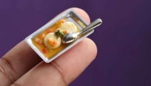 Upset at tiny servings in restaurants? Food miniatures take the cake 