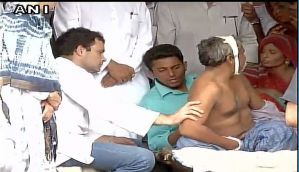 Rahul Gandhi meets Dalit victims of cow vigilantes in Una, Gujarat 
