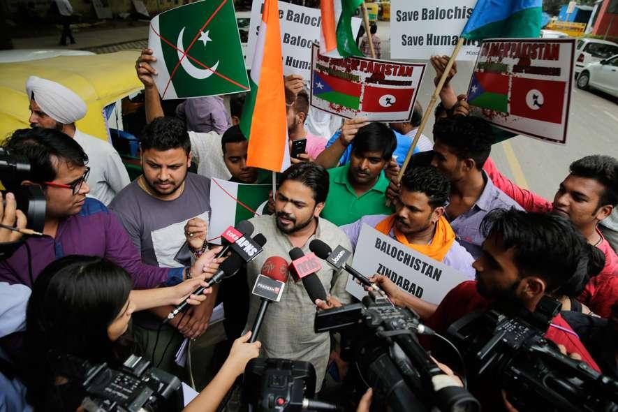 Hindu Sena free Balochistan protest Vikas 17 August