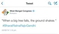 West Bengal Congress' Twitter handle pays tribute to Rajiv Gandhi for his 1984 riots remark  