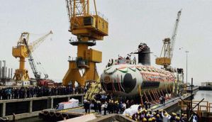 Khanderi, the second Scorpene class submarine with superior stealth launched today 