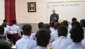 In photos: President Mukherjee teaches a class on Teachers' Day 