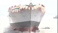 Watch Mormugao being unveiled: Indian Navy's most high-tech Guided Missile Destroyer launched 