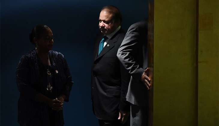 Pakistan Prime Minister Nawaz Sharif speaks at the