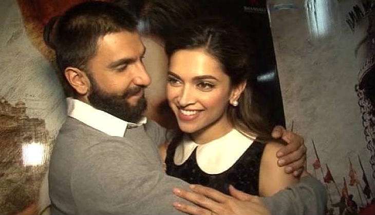 Ranveer Singh and Deepika Padukone during Bajirao Mastani promotion