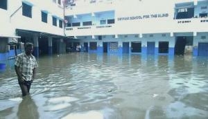 Overflowing drain prevents students from commuting to Udhampur School