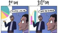 Cartoonist's illustrations perfectly capture the first day of a job vs the 101st 
