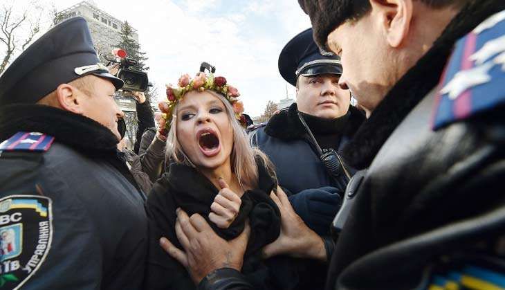 Woman protester