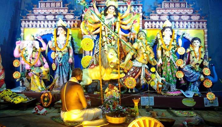 Singur farmers celebrate Durga Puja