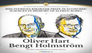 2016 Nobel prize in Economics awarded to Harvard professor Oliver Hart and MIT's Bengt Holmström 