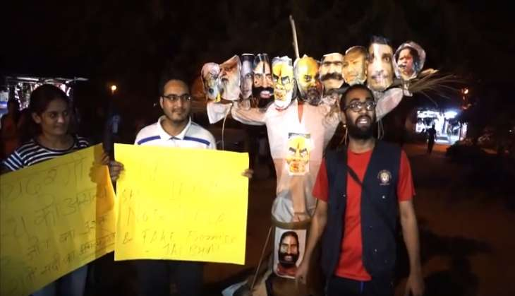 PM Modi's effigy burnt at JNU