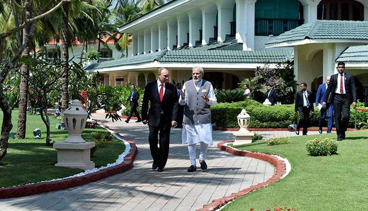 Modi and Putin meet at India Russia Summit in Goa