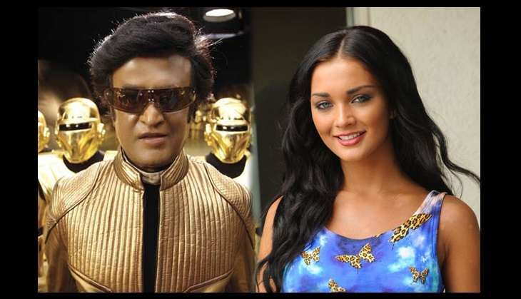 Amy Jackson and Rajinikanth shoot for a love song