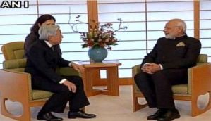 Prime Minister Narendra Modi meets Japanese Emperor Akihito on his three day visit to Japan 