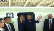  PM Modi with Japanese counterpart Shinzo Abe ride on famed Shinkansen bullet train 