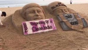 Carved in sand, etched in stone: Sudarshan Pattnaik's new sculpture hails demonetisation 