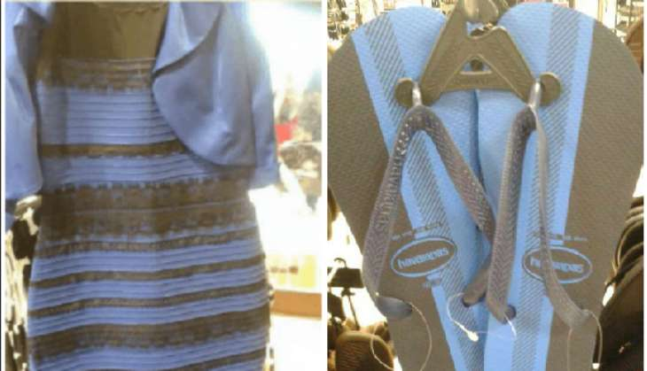 the dress flip flops blue white