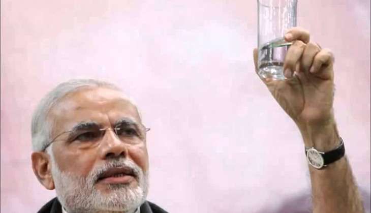 Modi with water