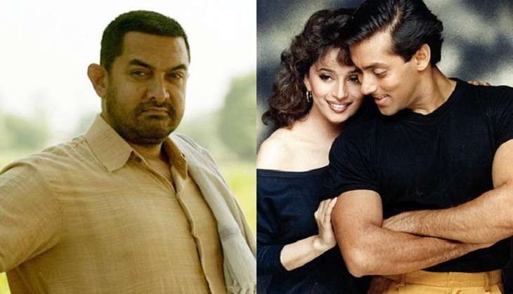 Aamir Khan in Dangal, Salman Khan and Madhuri Dixit in Hum Aapke Hai Koun