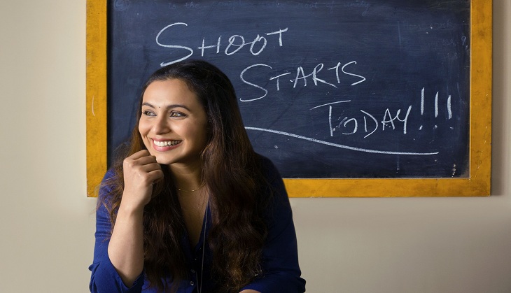Rani Mukerji on the sets of Hitchki