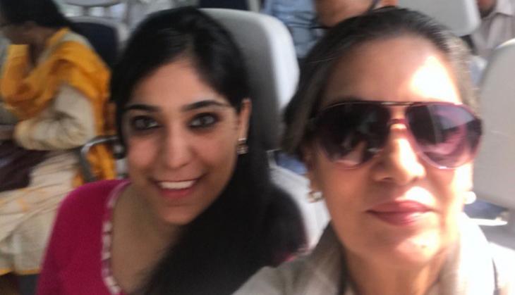 Shabana Azmi takes the metro in Delhi