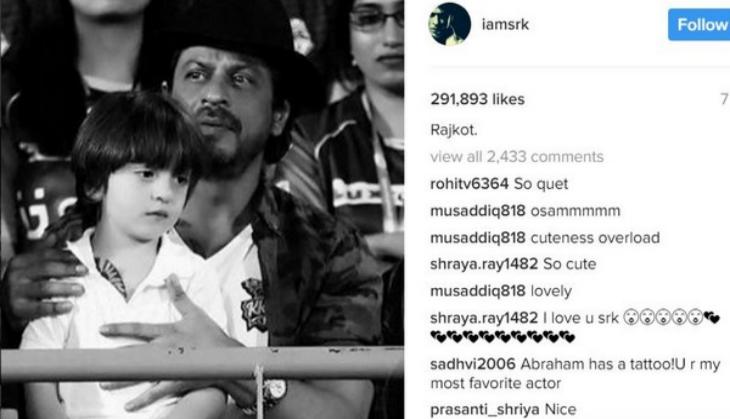 Shah Rukh Khan, Abram sport matching tattoos in this awwdorable pic!
