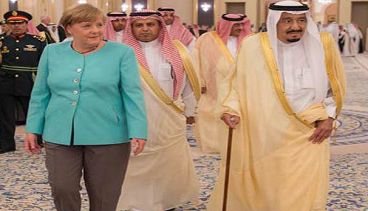 German Chancellor Angela Merkel arrives in Saudi Arabia without headscarf