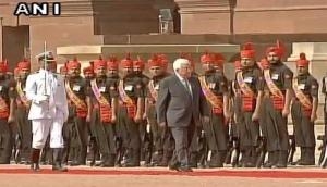 Palestine President accorded reception at Rashtrapati Bhawan