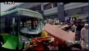 DTC bus overturns, nine injured