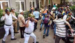 Bombs, arson and stone pelting during BJP's protest in Kolkata 