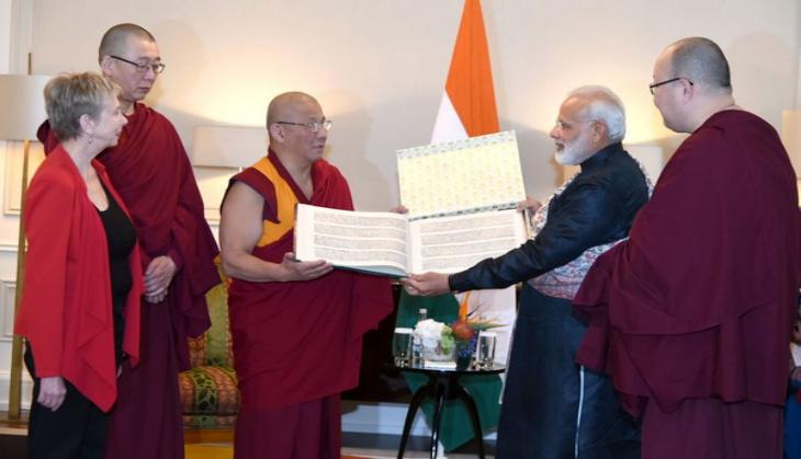 PM Modi presents unique 'Urga Kanjur' to St. Petersburg Buddhist temple
