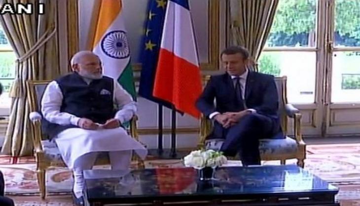 PM Modi meets French President Macron at Elysee Palace