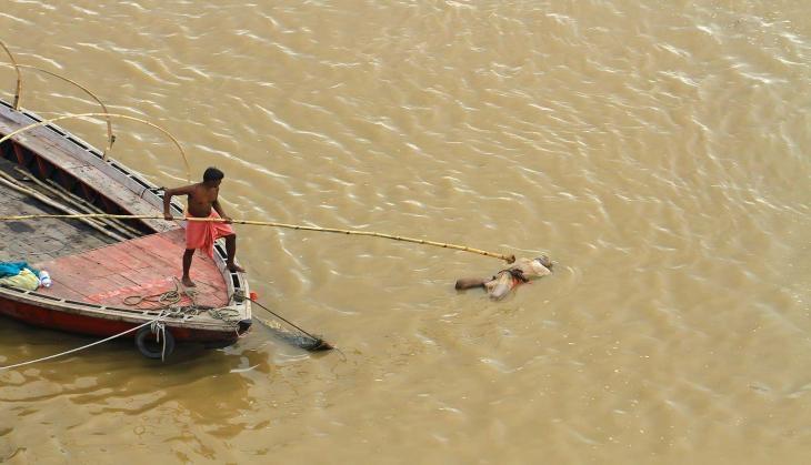 Dead body floating